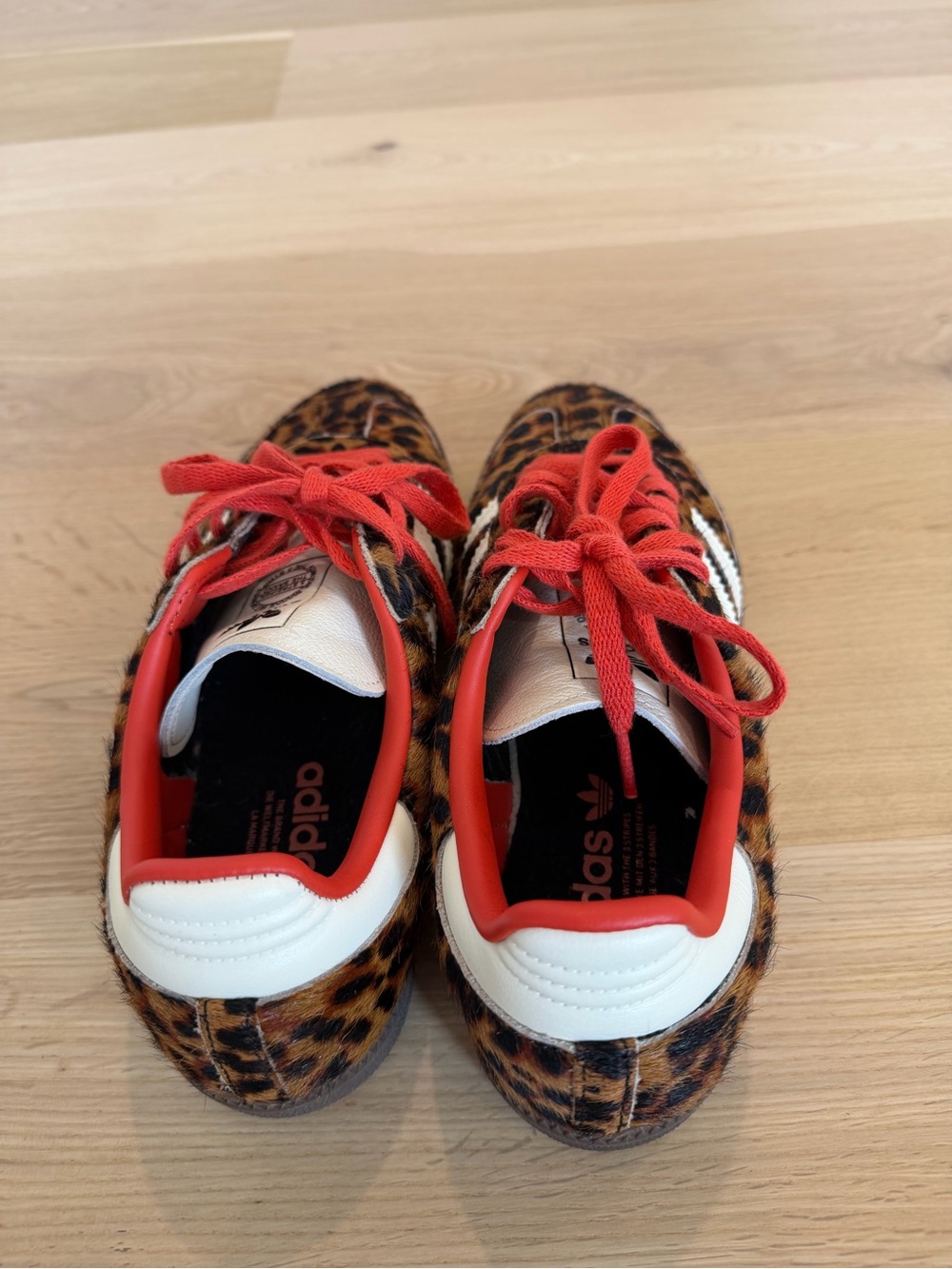 adidas Leopard Print Sneakers with Red Accents - Picture 3 of 5